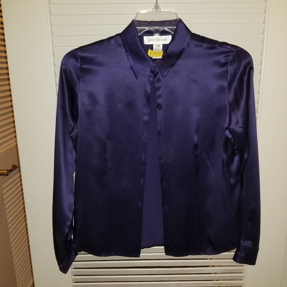 Jones of New York Purple Silk Blouse